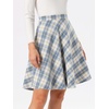 image:imageAllegra K Womens Plaids Vintage Tartan Elastic Waist Short ALine SkirtBlue White