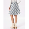 image:imageAllegra K Womens Plaids Vintage Tartan Elastic Waist Short ALine SkirtBlue White