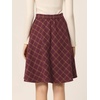 image:imageAllegra K Womens Plaids Vintage Tartan Elastic Waist Short ALine SkirtBurgundy