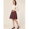image:imageAllegra K Womens Plaids Vintage Tartan Elastic Waist Short ALine SkirtBurgundy