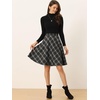 image:imageAllegra K Womens Plaids Vintage Tartan Elastic Waist Short ALine SkirtDark Grey
