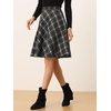 image:imageAllegra K Womens Plaids Vintage Tartan Elastic Waist Short ALine SkirtDark Grey