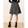 image:imageAllegra K Womens Plaids Vintage Tartan Elastic Waist Short ALine SkirtDark Grey