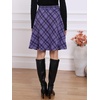 image:imageAllegra K Womens Plaids Vintage Tartan Elastic Waist Short ALine SkirtDark Purple