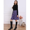 image:imageAllegra K Womens Plaids Vintage Tartan Elastic Waist Short ALine SkirtDark Purple