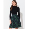 image:imageAllegra K Womens Plaids Vintage Tartan Elastic Waist Short ALine SkirtGreen