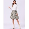 image:imageAllegra K Womens Plaids Vintage Tartan Elastic Waist Short ALine SkirtGreen Beige