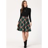 image:imageAllegra K Womens Plaids Vintage Tartan Elastic Waist Short ALine SkirtGreen Red
