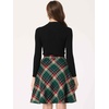 image:imageAllegra K Womens Plaids Vintage Tartan Elastic Waist Short ALine SkirtGreen Red