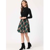 image:imageAllegra K Womens Plaids Vintage Tartan Elastic Waist Short ALine SkirtGreen Red