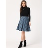 image:imageAllegra K Womens Plaids Vintage Tartan Elastic Waist Short ALine SkirtGrey Blue