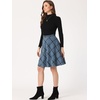 image:imageAllegra K Womens Plaids Vintage Tartan Elastic Waist Short ALine SkirtGrey Blue