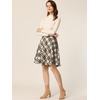 image:imageAllegra K Womens Plaids Vintage Tartan Elastic Waist Short ALine SkirtKhaki