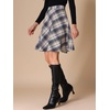 image:imageAllegra K Womens Plaids Vintage Tartan Elastic Waist Short ALine SkirtKhaki Blue