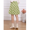 image:imageAllegra K Womens Plaids Vintage Tartan Elastic Waist Short ALine SkirtLight Green