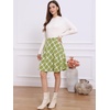 image:imageAllegra K Womens Plaids Vintage Tartan Elastic Waist Short ALine SkirtLight Green