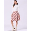 image:imageAllegra K Womens Plaids Vintage Tartan Elastic Waist Short ALine SkirtPink Beige