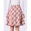 image:imageAllegra K Womens Plaids Vintage Tartan Elastic Waist Short ALine SkirtPink Beige