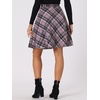 image:imageAllegra K Womens Plaids Vintage Tartan Elastic Waist Short ALine SkirtPurple Black