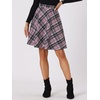 image:imageAllegra K Womens Plaids Vintage Tartan Elastic Waist Short ALine SkirtPurple Black