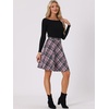 image:imageAllegra K Womens Plaids Vintage Tartan Elastic Waist Short ALine SkirtPurple Black
