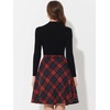 image:imageAllegra K Womens Plaids Vintage Tartan Elastic Waist Short ALine SkirtRed