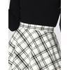 image:imageAllegra K Womens Plaids Vintage Tartan Elastic Waist Short ALine SkirtWhite