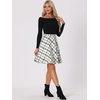 image:imageAllegra K Womens Plaids Vintage Tartan Elastic Waist Short ALine SkirtWhite