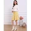 image:imageAllegra K Womens Plaids Vintage Tartan Elastic Waist Short ALine SkirtYellow