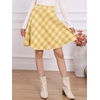 image:imageAllegra K Womens Plaids Vintage Tartan Elastic Waist Short ALine SkirtYellow