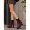 image:imageAllegra K Womens Platform Booties Chunky Heels Chelsea BootsBurgundy