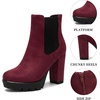 image:imageAllegra K Womens Platform Booties Chunky Heels Chelsea BootsBurgundy