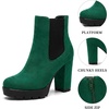 image:imageAllegra K Womens Platform Booties Chunky Heels Chelsea BootsGreen