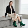 image:imageAllegra K Womens Platform Booties Chunky Heels Chelsea BootsGreen