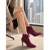 image:imageAllegra K Womens Pointy Toe Zipper Stiletto Heels Ankle BootiesBurgundy