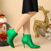 image:imageAllegra K Womens Stiletto Heels Pointed Toe Ankle BootsGreen