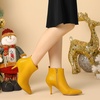 image:imageAllegra K Womens Stiletto Heels Pointed Toe Ankle BootsYellow