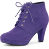 image:imageAllegra K Women Faux Suede Lace Up Platform Chunky Heel Ankle BootiesPurple