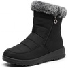 image:imageAllegra K Women Warm NonSlip Flat Side Zipper Ankle Snow BootsBlack