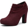 image:imageAllegra K Womens Booties Slouch Chunky Heel Platform Ankle BootsBurgundy