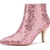 image:imageAllegra K Womens Glitter Sparkle Lace Stiletto Heels Party Sequin Ankle BootsPink