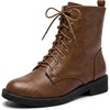 image:imageAllegra K Womens Lace Up Low Heels Ankle Combat BootsBrown