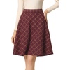 image:imageAllegra K Womens Plaids Vintage Tartan Elastic Waist Short ALine SkirtBurgundy