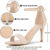 image:imageAllegra K Women Suede Ankle Strap High Stiletto Heel Open Toe SandalsBeige
