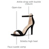 image:imageAllegra K Women Suede Ankle Strap High Stiletto Heel Open Toe SandalsBlack