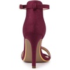 image:imageAllegra K Women Suede Ankle Strap High Stiletto Heel Open Toe SandalsBurgundy