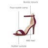 image:imageAllegra K Women Suede Ankle Strap High Stiletto Heel Open Toe SandalsBurgundy