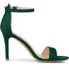 image:imageAllegra K Women Suede Ankle Strap High Stiletto Heel Open Toe SandalsDark Green