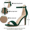 image:imageAllegra K Women Suede Ankle Strap High Stiletto Heel Open Toe SandalsDark Green