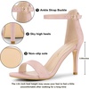 image:imageAllegra K Women Suede Ankle Strap High Stiletto Heel Open Toe SandalsDust Pink